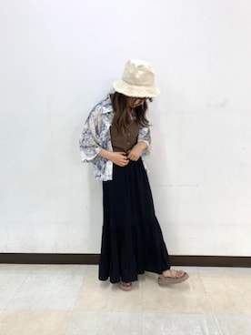 「RETRO GIRL（レトロガール）のアイテム（タンクトップ）」を使った、RETROGIRLさん（レディース・157cm）の夏コーディネート