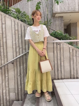 「RETRO GIRL（レトロガール）のアイテム（バッグ）」を使った、RETROGIRLさん（レディース・154cm）の夏コーディネート