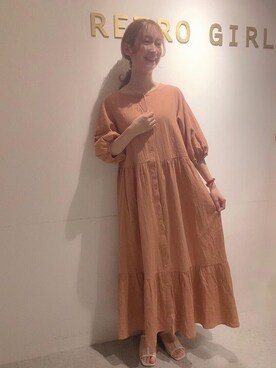 「トレンドファッション」｜「アイテム（ワンピース）」を使った、RETROGIRLさん（レディース・154cm）の夏コーディネート