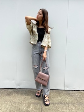 「RETRO GIRL（レトロガール）のアイテム（タンクトップ）」を使った、RETROGIRLさん（レディース・161cm）の夏コーディネート