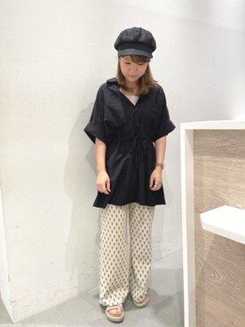 「トレンドファッション」｜「アイテム（帽子）」を使った、RETROGIRLさん（レディース・157cm）の夏コーディネート