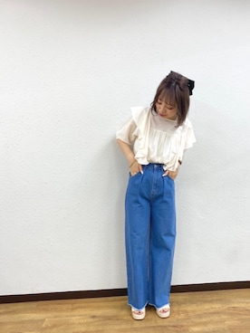 「RETRO GIRL（レトロガール）のアイテム（パンツ）」を使った、RETROGIRLさん（レディース・157cm）の夏コーディネート