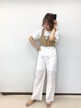 「RETRO GIRL（レトロガール）のアイテム（パンツ）」を使った、RETROGIRLさん（レディース・157cm）の夏コーディネート
