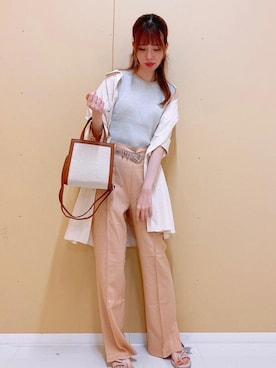 「アイテム（タンクトップ、グレー系）」を使った、RETROGIRLさん（レディース・159cm）の夏コーディネート