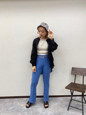 「アイテム（タンクトップ、グレー系）」を使った、RETROGIRLさん（レディース・157cm）の夏コーディネート