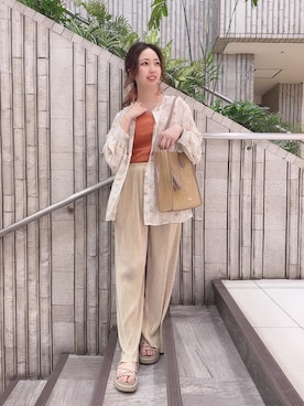 「トレンドファッション」｜「アイテム（トートバッグ）」を使った、RETROGIRLさん（レディース・159cm）の夏コーディネート
