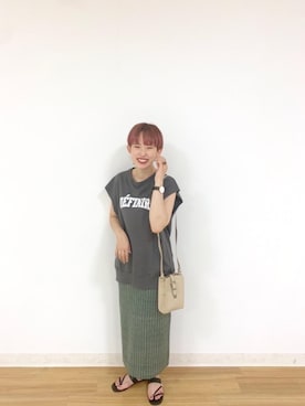 「RETRO GIRL（レトロガール）のアイテム（バッグ）」を使った、RETROGIRLさん（レディース・161cm）の夏コーディネート
