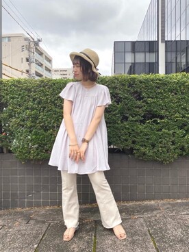 「トレンドファッション」｜「アイテム（サンダル）」を使った、RETROGIRLさん（レディース・157cm）の夏コーディネート