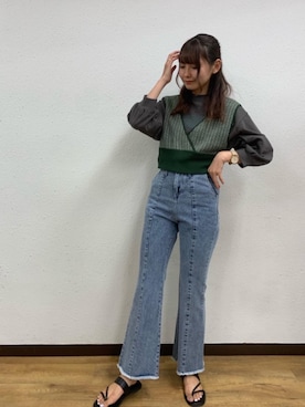 「トレンドファッション」｜「アイテム（サンダル）」を使った、RETROGIRLさん（レディース・163cm）の夏コーディネート