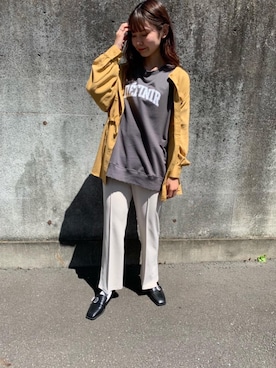 「トレンドファッション」｜「アイテム（スラックス）」を使った、RETROGIRLさん（レディース・163cm）の秋コーディネート