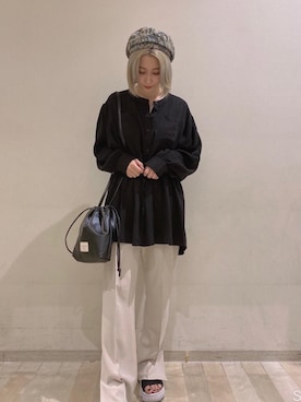 「トレンドファッション」｜「アイテム（スラックス）」を使った、RETROGIRLさん（レディース・157cm）の秋コーディネート
