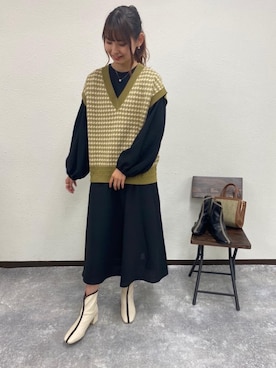 「トレンドファッション」｜「アイテム（ワンピース/ドレス）」を使った、RETROGIRLさん（レディース・163cm）の秋コーディネート