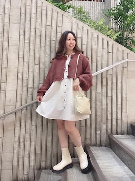 「RETRO GIRL（レトロガール）のアイテム（カーディガン/ボレロ）」を使った、RETROGIRLさん（レディース・159cm）の秋コーディネート
