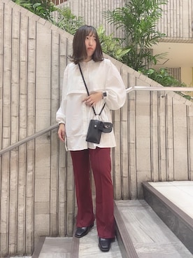 「トレンドファッション」｜「アイテム（スラックス）」を使った、RETROGIRLさん（レディース・156cm）の秋コーディネート