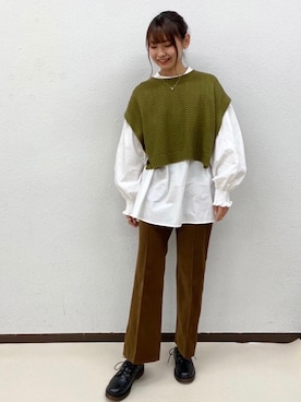 「ems excite（エムズエキサイト）のアイテム」を使った、RETROGIRLさん（レディース・163cm）の秋コーディネート
