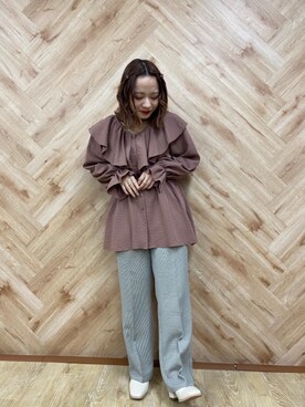 「トレンドファッション」｜「アイテム（スラックス）」を使った、RETROGIRLさん（レディース・150cm）の秋コーディネート