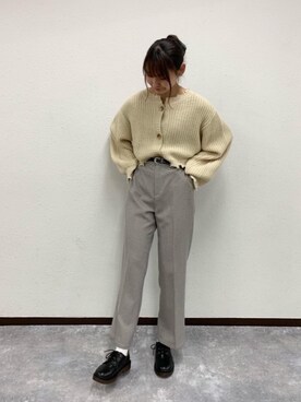 「トレンドファッション」｜「アイテム（スラックス）」を使った、RETROGIRLさん（レディース・163cm）の秋コーディネート