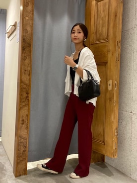 「トレンドファッション」｜「アイテム（スラックス）」を使った、RETROGIRLさん（レディース・161cm）の秋コーディネート