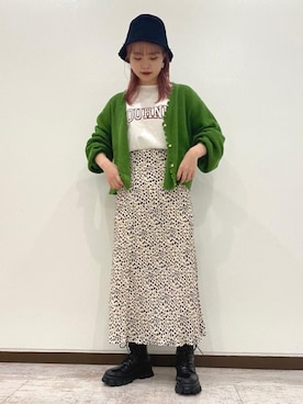 「アニマル柄」｜RETROGIRLさん（レディース・160cm）の秋コーディネート