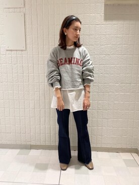 「トレンドファッション」｜「アイテム（スウェット）」を使った、RETROGIRLさん（レディース・155cm）の秋コーディネート