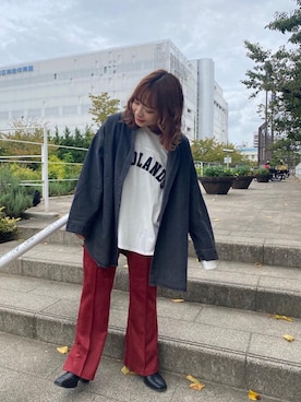 「トレンドファッション」｜「アイテム（スラックス）」を使った、RETROGIRLさん（レディース・150cm）の秋コーディネート