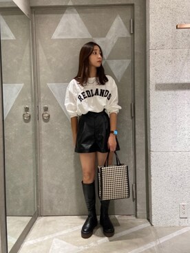 「トレンドファッション」｜「アイテム（トートバッグ）」を使った、RETROGIRLさん（レディース・161cm）の秋コーディネート