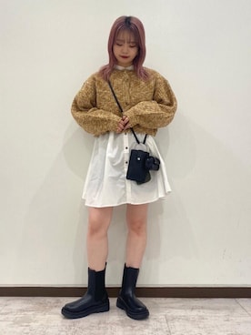 「RETRO GIRL（レトロガール）のアイテム（カーディガン/ボレロ）」を使った、RETROGIRLさん（レディース・160cm）の秋コーディネート