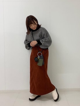 「柄ニット」｜RETROGIRLさん（レディース・150cm）の秋コーディネート