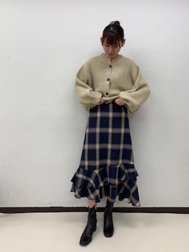 「RETRO GIRL（レトロガール）のアイテム（カーディガン/ボレロ）」を使った、RETROGIRLさん（レディース・163cm）の秋コーディネート