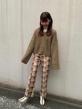 「トレンドファッション」｜「アイテム（スラックス）」を使った、RETROGIRLさん（レディース・163cm）の秋コーディネート