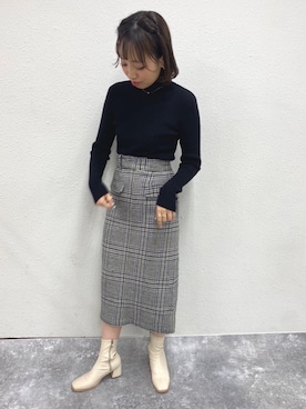 「RETRO GIRL（レトロガール）のアイテム（ニット/セーター）」を使った、RETROGIRLさん（レディース・157cm）の秋コーディネート