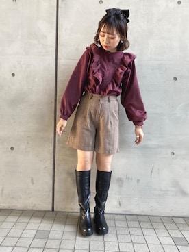 「RETRO GIRL（レトロガール）のアイテム（パンツ）」を使った、RETROGIRLさん（レディース・157cm）の秋コーディネート