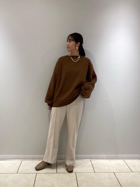 「トレンドファッション」｜「アイテム（スラックス）」を使った、RETROGIRLさん（レディース・161cm）の秋コーディネート