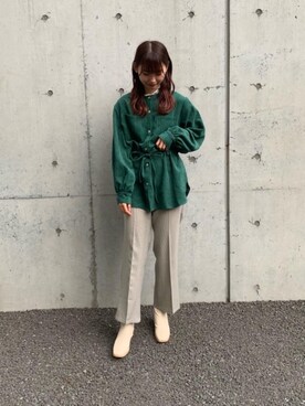 「トレンドファッション」｜「アイテム（スラックス）」を使った、RETROGIRLさん（レディース・163cm）の秋コーディネート