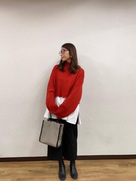 「トレンドファッション」｜「アイテム（トートバッグ）」を使った、RETROGIRLさん（レディース・161cm）の秋コーディネート