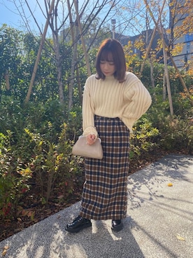 「トレンドファッション」｜「アイテム（ハンドバッグ）」を使った、RETROGIRLさん（レディース・150cm）の冬コーディネート
