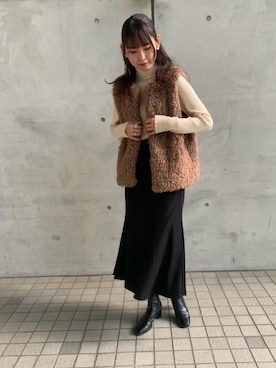 「RETRO GIRL（レトロガール）のアイテム（ニット/セーター）」を使った、RETROGIRLさん（レディース・163cm）の冬コーディネート
