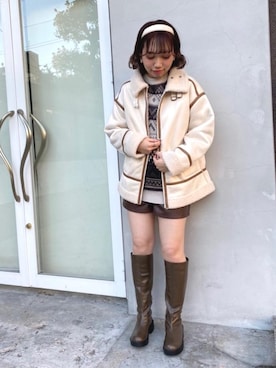 「RETRO GIRL（レトロガール）のアイテム（その他アウター）」を使った、RETROGIRLさん（レディース・157cm）の冬コーディネート