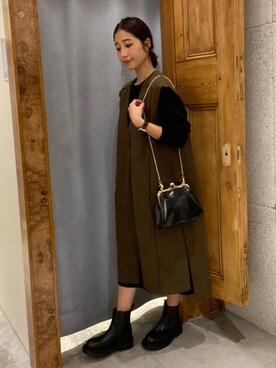 「トレンドファッション」｜「アイテム（ワンピース/ドレス）」を使った、RETROGIRLさん（レディース・161cm）の冬コーディネート