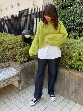 「トレンドファッション」｜「アイテム（スニーカー）」を使った、RETROGIRLさん（レディース・163cm）の冬コーディネート