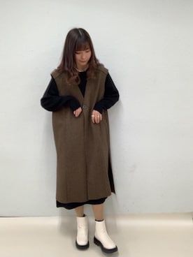 「トレンドファッション」｜「アイテム（ワンピース/ドレス）」を使った、RETROGIRLさん（レディース・163cm）の冬コーディネート