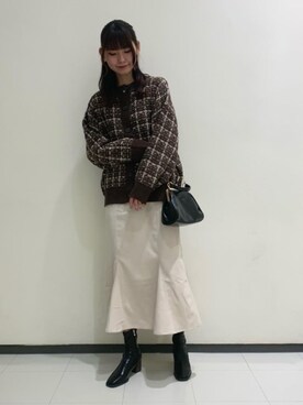 「トレンドファッション」｜「アイテム（ハンドバッグ）」を使った、RETROGIRLさん（レディース・163cm）の冬コーディネート