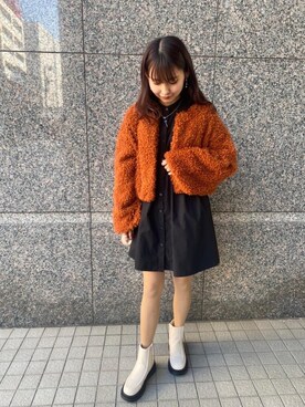 「トレンドファッション」｜「アイテム（ジャケット/アウター）」を使った、RETROGIRLさん（レディース・163cm）の冬コーディネート