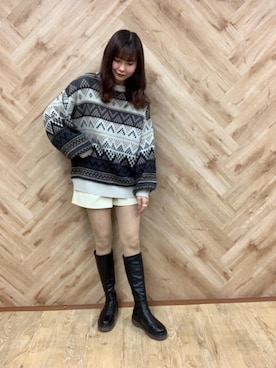 「ems excite（エムズエキサイト）のアイテム」を使った、RETROGIRLさん（レディース・163cm）の冬コーディネート