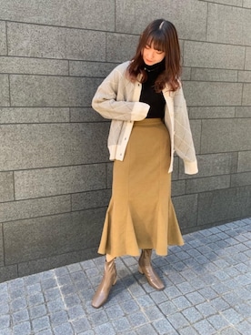 「RETRO GIRL（レトロガール）のアイテム（カーディガン/ボレロ）」を使った、RETROGIRLさん（レディース・163cm）の冬コーディネート