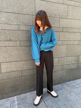 「トレンドファッション」｜「アイテム（スラックス）」を使った、RETROGIRLさん（レディース・163cm）の冬コーディネート