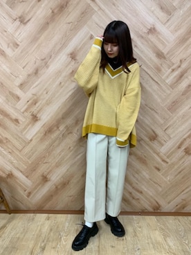 「RETRO GIRL（レトロガール）のアイテム（パンツ）」を使った、RETROGIRLさん（レディース・163cm）の冬コーディネート