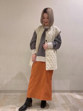 「トレンドファッション」｜「アイテム（ブーツ）」を使った、RETROGIRLさん（レディース・157cm）の冬コーディネート