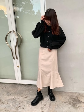 「トレンドファッション」｜「アイテム（ブーツ）」を使った、RETROGIRLさん（レディース・163cm）の冬コーディネート
