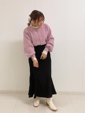 「トレンドファッション」｜「アイテム（ブーツ）」を使った、RETROGIRLさん（レディース・150cm）の冬コーディネート